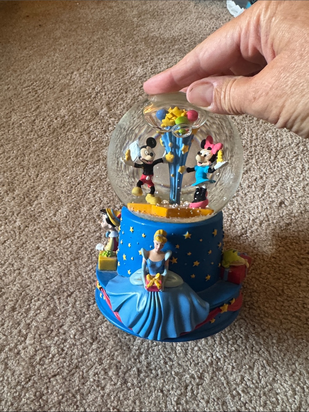 Disney Blue Princess and Mickey & Minnie Musical Snow Globe